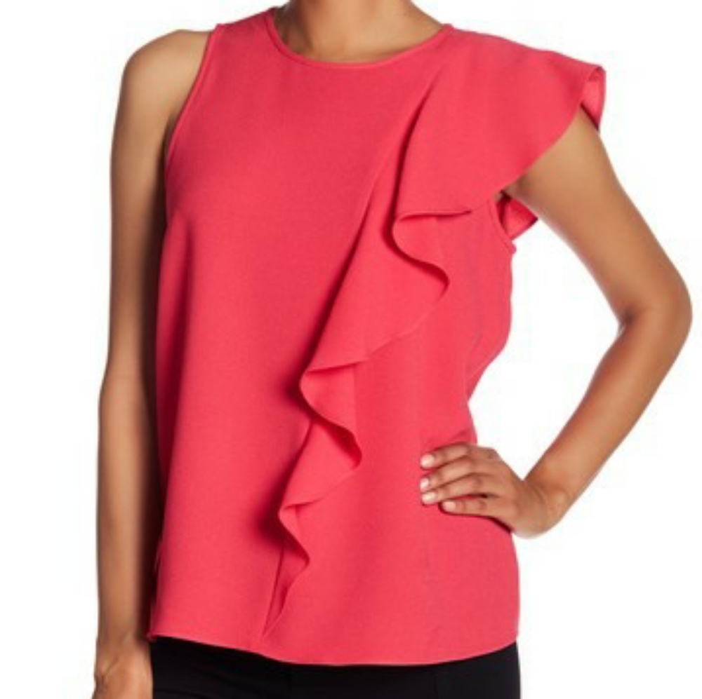 EUC Rachel Roy Ruffle Sleeveless Blouse